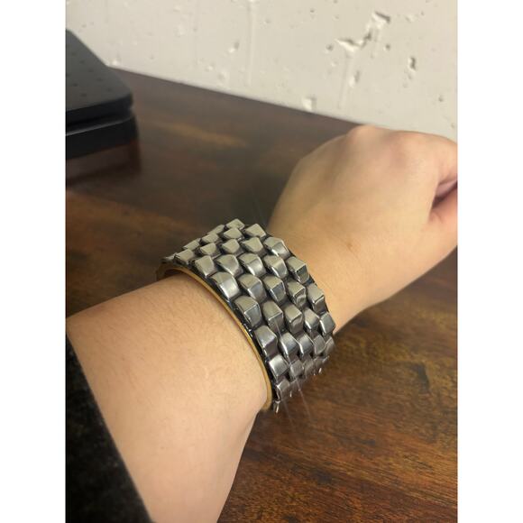 Unbranded Jewelry - Unbranded Silver Colored Studded Goth Emo Bracelet Bangle Chunky Fashion Costume